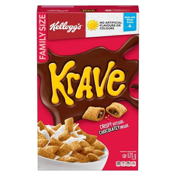 Céréales Kellogg's Krave Saveur de chocolat, format familial 525g