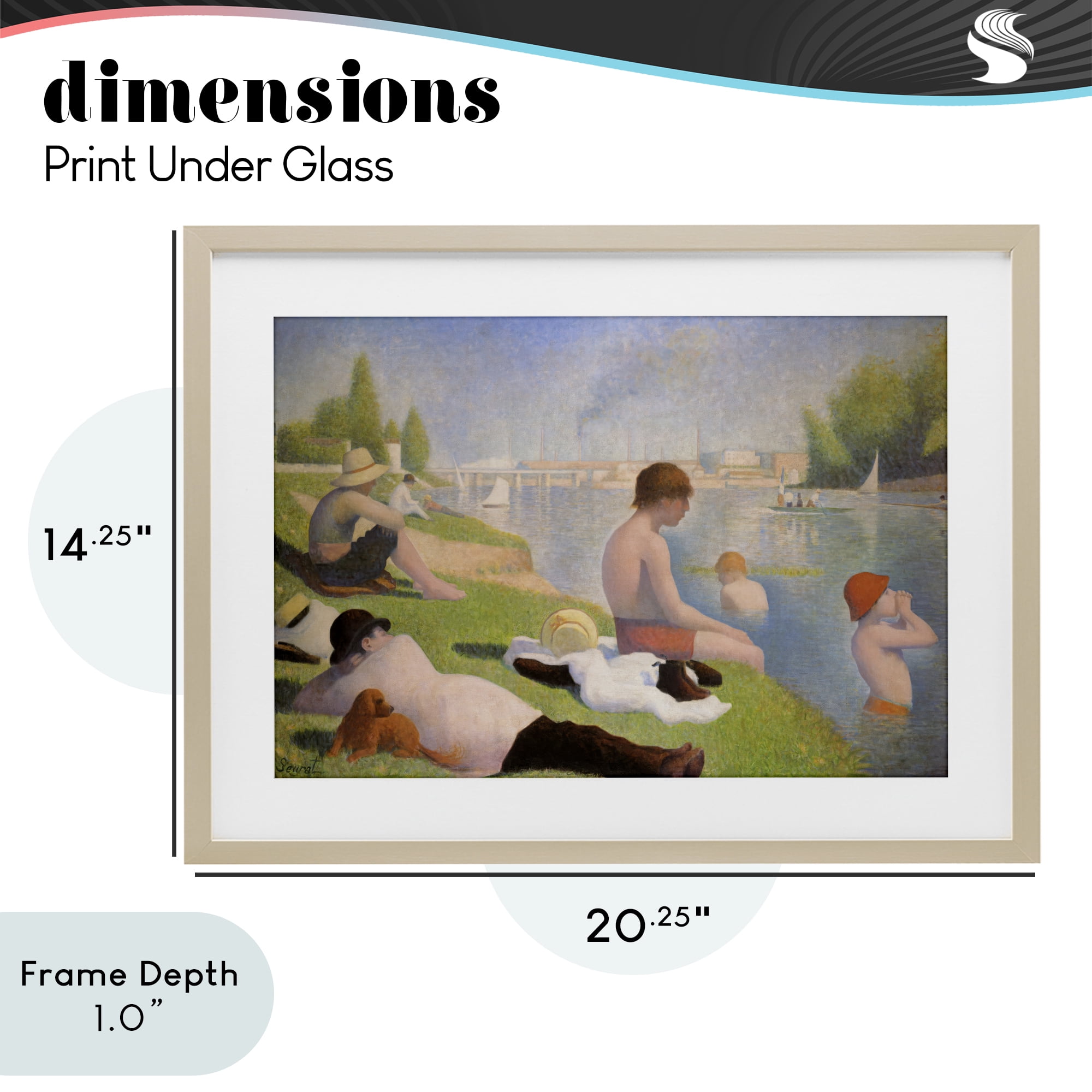 Stupell Industries Afternoon Bathers Georges Seurat Birch Framed Print Under Glass, design by Georges Seurat