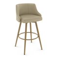 thumbnail image 1 of Amisco Duncan 27.75" Fabric and Metal Swivel Counter Stool in Beige/Golden, 1 of 6
