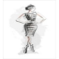 thumbnail image 3 of Fashion Duvet Cover Set, Watercolor Sketchy Drawn Slender Lady in a Outfit and Shoes, Decorative 3 Piece Bedding Set with 2 Pillow Shams, Queen Size, Pale Grey Pale Salmon, by Ambesonne, 3 of 3