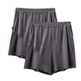 thumbnail image 1 of Timegard Womens 2pc Shorts Pajamas Plus Size Casual Homewear Solid Color Loose Comfy Soft Pjs Shorts, 1 of 3