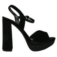 thumbnail image 2 of Delicious Shoes Women Ankle Strap Thick High Heel Open Peep Toe Formal/Casual Hidden Platform Dress Sandal FOREST-S Black Nubuck Suede 6, 2 of 2
