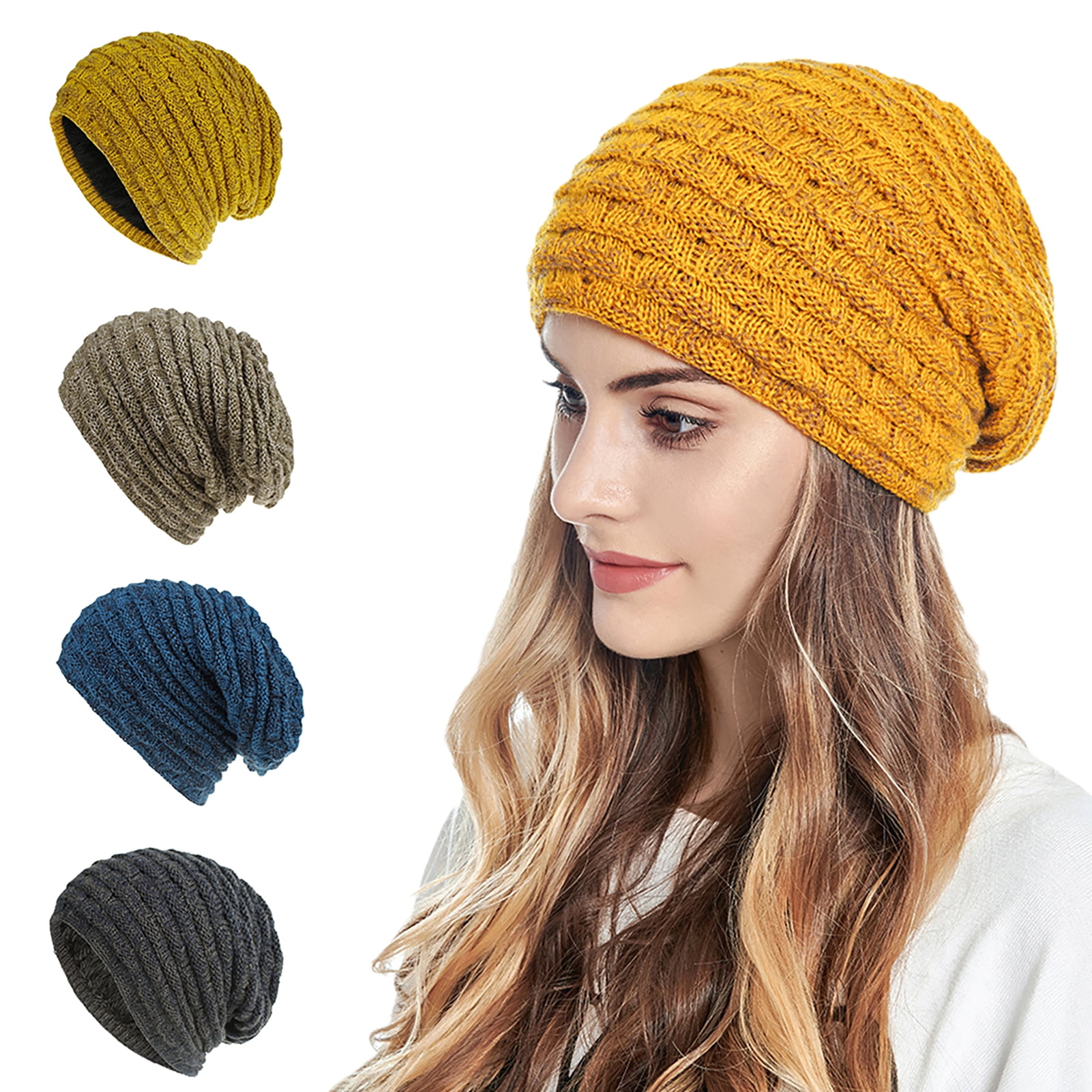 COZY CLASSIC HAT Knit winter hat Mustard knit hat wool knitted hat knit beanie chunky knit slouch beanie Classic slouchy knit hat