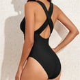 thumbnail image 3 of MSJUHEG Hollow Monokini Swimwear,Halter Swimwear,Swim Suits for Women 2025,Plus Size Swimsuit for Women,Short Sleeve Bathing Suit,Bandeau Bathing Suits,Strapless Swimsuits for Women Black XL, 3 of 6