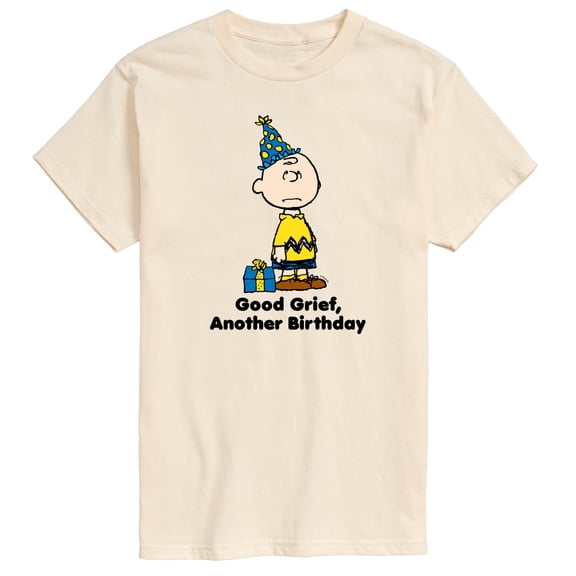 Peanuts - Charlie Brown Good Grief Another Birthday Men's Short Sleeve Graphic T-Shirt