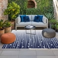 thumbnail image 2 of Blue Floral Outdoor Rug for Patio/Deck/Porch, Non-Slip Large Area Rug 5 x 7 Ft, Gradient Stripe Garden Plant Branch Texture Indoor Outdoor Rugs Washable Area Rugs, Camping Rug Carpet Runner, 2 of 8