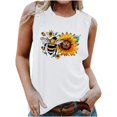 thumbnail image 2 of Fjofpr Yellow Tank Top 2024 Women's New Loose Casual Fashion Crew-neck All-matching Printed Top White S, 2 of 4