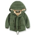 thumbnail image 2 of Childrens Simple Hooded Jacket Outdoor Windproof Jacket Boys Fleece Lined And Thickened Casual Fashionable Jacket,Simple Hooded Jacket 5-6 Years, 2 of 5