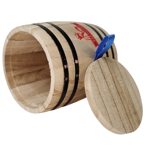 Yakimoto 1-Pack Vintage Wooden Mini Canister, Decorative Home Decor Gift Jar with Airtight Lid for Spices, Sugar, Snacks and Jewelry, Brown