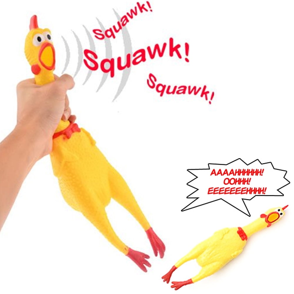 Fun Pet Dog Puppy Shrilling Rubber Chicken Chew Sound Squeeze Screaming
