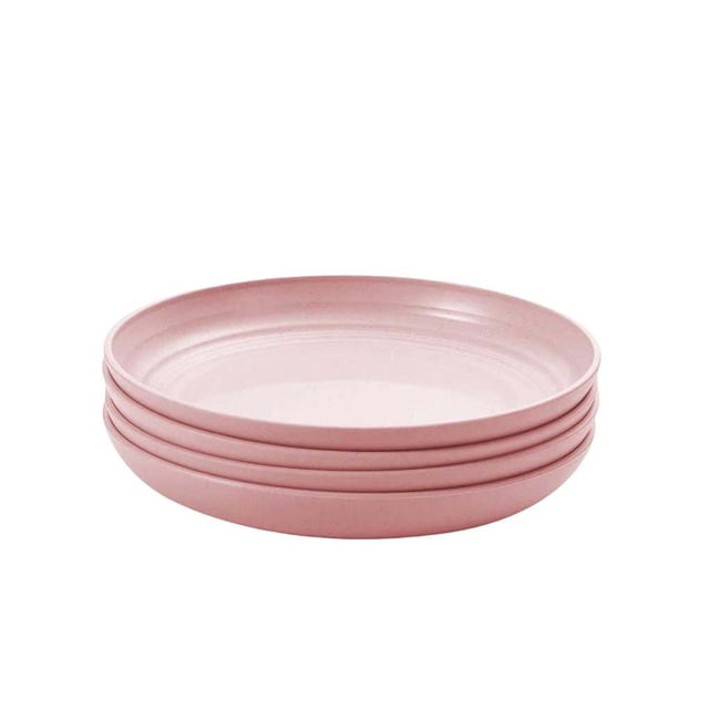 Greeniant Paquete de 4 platos de plástico para comida, para cena, Bar de Hotel, vajilla de cocina, vajilla para interiores y exteriores, Kits de desorden para acampar Rosado Greeniant OD027972-03
