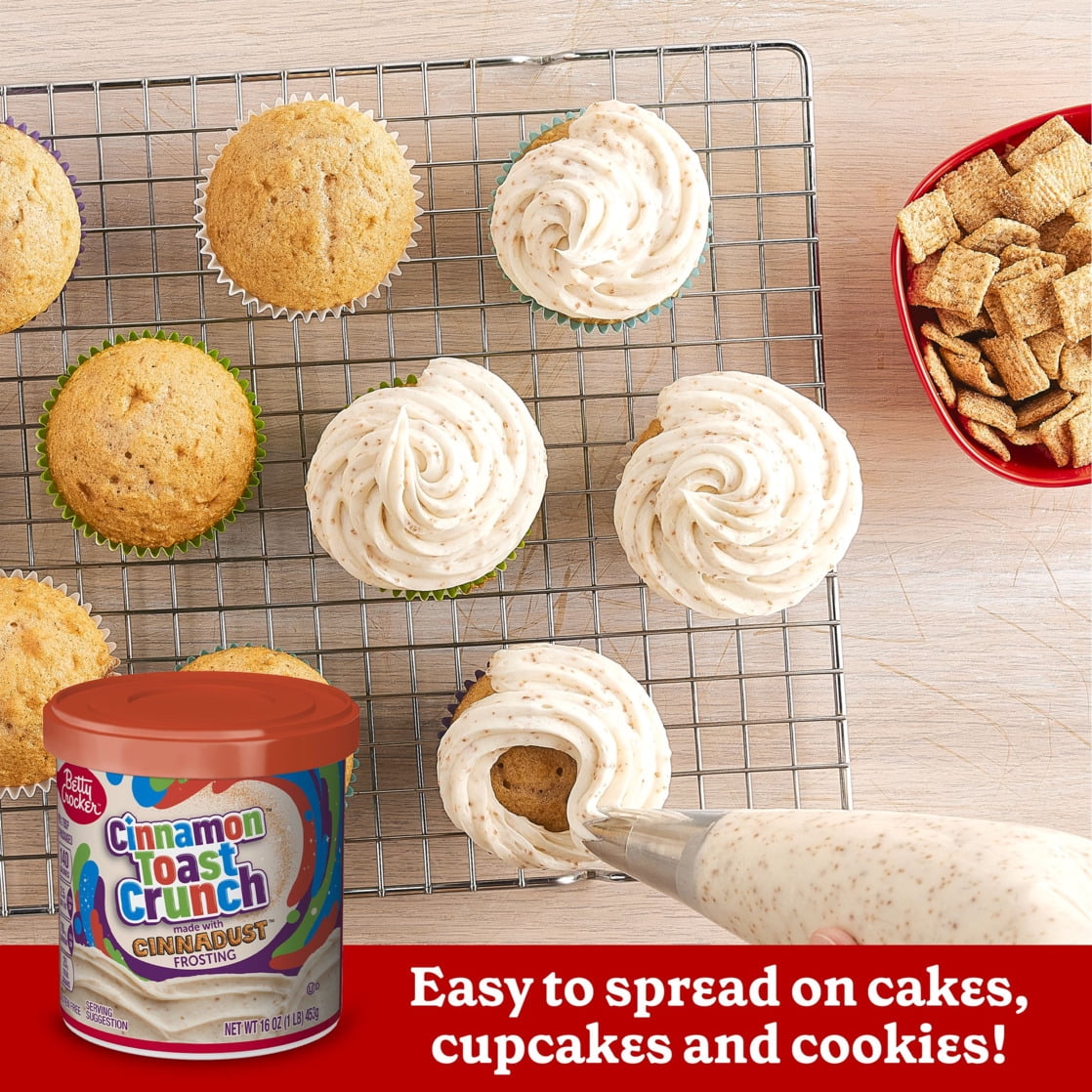 (8 pack) Betty Crocker Cinnamon Toast Crunch Frosting, Made with CINNADUST, 16 oz