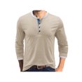 thumbnail image 1 of Sunloudy - Camisetas informales para hombre, cuello redondo, manga larga, cuello redondo, cierre de botones, escote Sunloudy S M L XL XXL, 1 of 5
