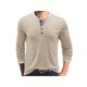 thumbnail image 1 of Sunloudy - Camisetas informales para hombre, cuello redondo, manga larga, cuello redondo, cierre de botones, escote Sunloudy S M L XL XXL, 1 of 5