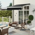 thumbnail image 2 of 8'x7' Manual Retractable Sun Shade Patio Awning Canopy Shelter, Black, 2 of 10