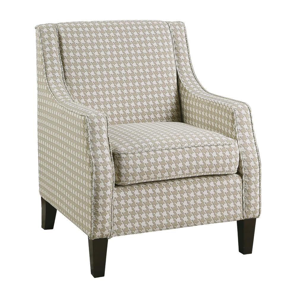 Fabric Accent Chair, Khaki Houndstooth