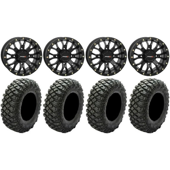 System 3 ST-3 Black 14" Wheels 32" Crawler XG Tires Sportsman RZR Ranger