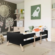 Dream on Me Osko Convertible Toddler Bed, Made with Sustainable New Zealand Pinewood, Black