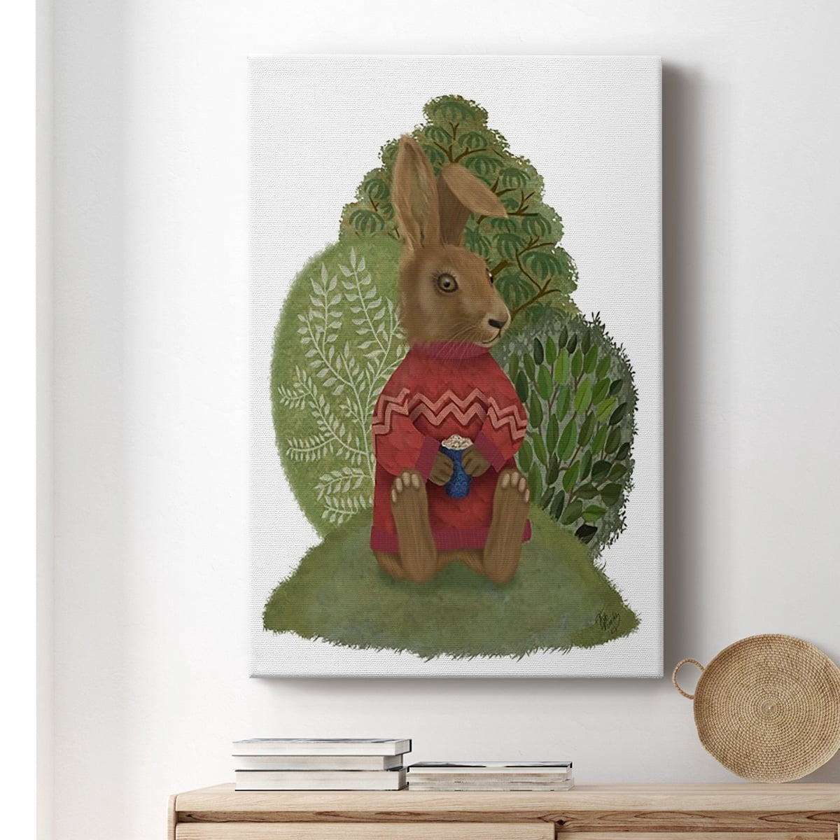 Latte Rabbit in Sweater Premium Gallery Wrapped Canvas - Ready to Hang