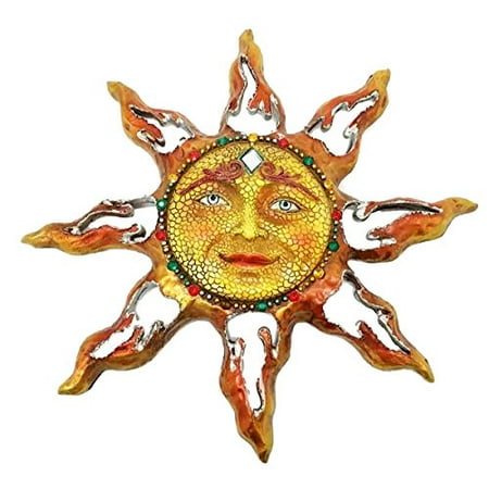 Sun Decor - Beautiful Mosaic Celestial Solar Radiant Sun Face Wall Sculpture Decor Figurine