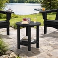thumbnail image 3 of SERWALL Round Outdoor Side Table, All Weather Use Double Layer Patio Side Table, HDPE Adirondack End Table for Patio, Garden, Deck - Black, 3 of 7