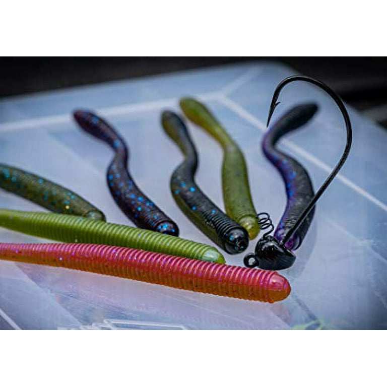 Nikko Shakey Worms 6" - Super Soft Fishing Lures, 4 Pack With Scent
