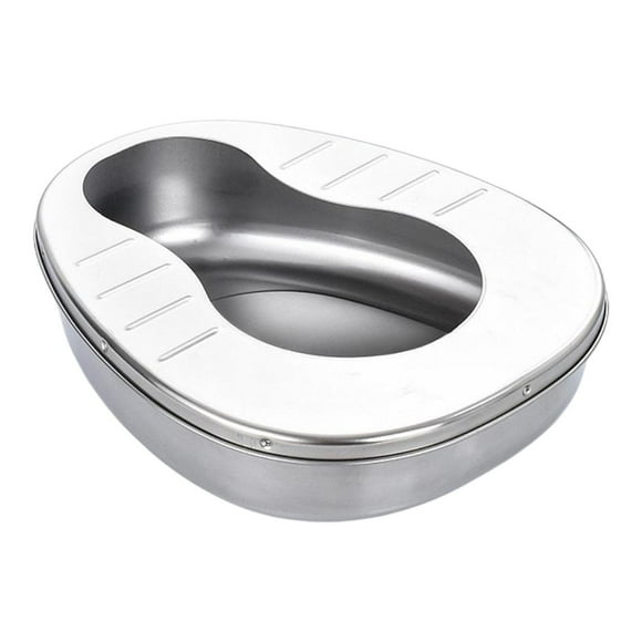 Recipiente para orinar de acero inoxidable, recipiente para cámara de gran capacidad, inodoro estable y fácil de llevar para personas mayores atadas a sin tapa