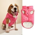 thumbnail image 1 of Zhuge Chaqueta de invierno cortavientos para perros: abrigo cálido de 2 capas con forro polar para perros pequeños, medianos y grandes | Chaleco para clima frío (3XL, rosa), 1 of 4