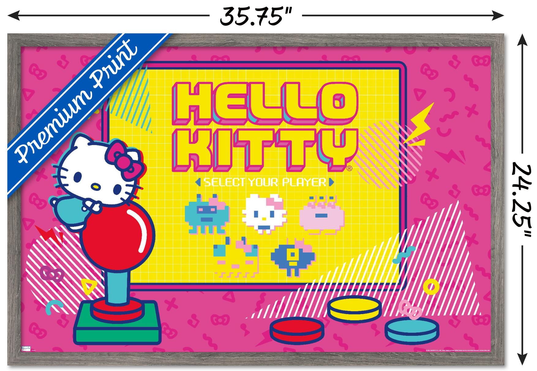 Hello Kitty - Kawaii Arcade Wall Poster, 22.375" x 34" Framed