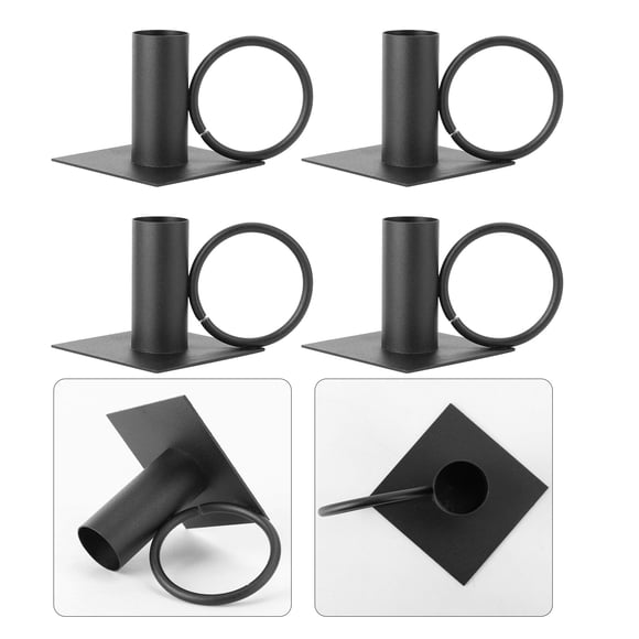 FENGGUIQU 4Ud Portavelas De Metal Negro Con Estilo Retro Para Ambiente Romántico En Hogar Y Oficina