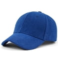 thumbnail image 2 of Solid Corduroy 100% Cotton Vintage Unisex Baseball Adjustable Polo Trucker Cap Hat Featuring Classic 6-Panel Royal Blue, 2 of 4