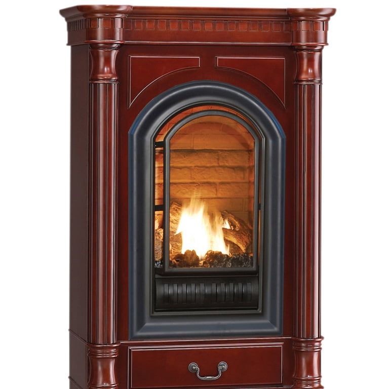 HearthSense Liquid Propane Ventless Gas Tower Fireplace - 20,000 BTU,  Cherry Finish - Walmart.com