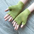 thumbnail image 4 of Clearance! Baberdicy Women Handmade Gloves Winter Hand Warmers Stylish Gloves Ladies Fingerless Gloves Warm Knitted Half Finger Sleeve Green, 4 of 7