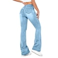 thumbnail image 6 of hotojiny Womens Flare Jeans Mid Waist Bell Bottom Jeans with Pockets Stretchy Denim Bootcut Pants for All Seasons, 6 of 6