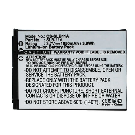Replacement Battery for Samsung EX1 ST1000 ST5000 TL240 TL320 TL350 TL500 WB1000 WB600 WB650 CL65 CL80 HZ15 HZ15W HZ25W HZ30 HZ30W HZ35W HZ50 EA-SLB11A SLB11A SLB-11A 3.7V/1050mAh