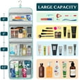 thumbnail image 4 of PAVILIA Travel Hanging Toiletry Bag for Women Men, Large Capacity Makeup Bag Kit, Waterproof Cosmetic Storage Organizer Case for Bathroom Shower, Teal Chevron, 4 of 8