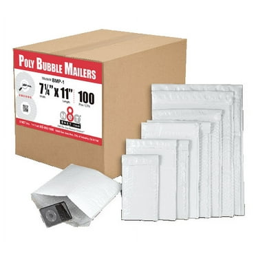 8 NET Poly Bubble Mailers # 1, 7.25" x 11", 100 Pcs/Case, Model #BMP-1