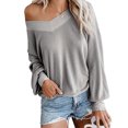 thumbnail image 1 of Pull-over à Manches Longues en Tricot pour Femmes Col V, 1 of 1
