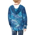 thumbnail image 4 of chaqlin Girls Dolphin Hoodies Size 11-13 Trendy Y2K Zipper Hoodie Sweatshirts Kids Long Sleeve Hooded Jacket Winter Drop Shoulder Cardigan with Pockets, 4 of 7