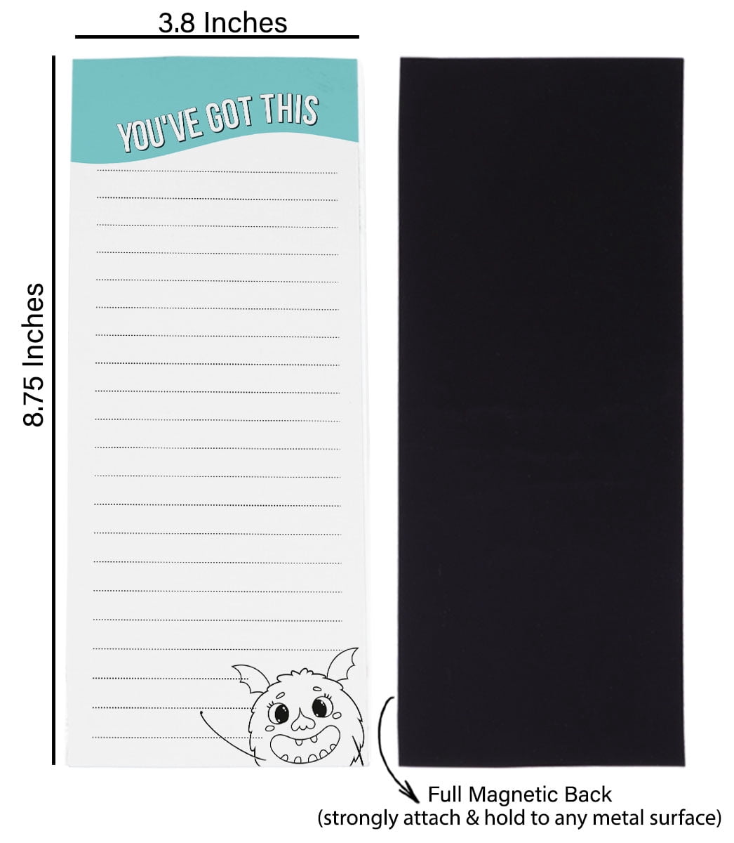Inkdotpot Pack of 3 Magnetic Fridge To-Do List Notepads- Magnetic Memo Pads For Refrigerator-(50 Sheets Each)-HW