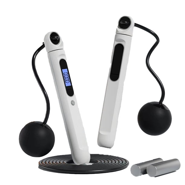 Cuerda de saltar inteligente para fitness, cuerda de saltar de velocidad inalámbrica con peso, longitud ajustable