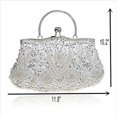 thumbnail image 2 of Bolso de noche tipo sobre suave con diseño floral antiguo y lentejuelas, 2 of 4
