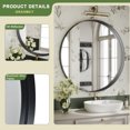 thumbnail image 4 of GRAHMCY 30" Bathroom Round Mirror With Deep Frame Wall Decor, Black, 4 of 5
