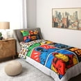 thumbnail image 1 of Marvel Comics Ensemble de Draps 4 Pcs pour Lit Simple, Ensemble Tout-en-un pour Enfants avec Couette Réversible, 1 of 9