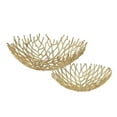 thumbnail image 1 of Benzara BM205202 Bol en Métal Style Industriel avec Design en Maille Complexe, Or - Ensemble de 2, 1 of 1
