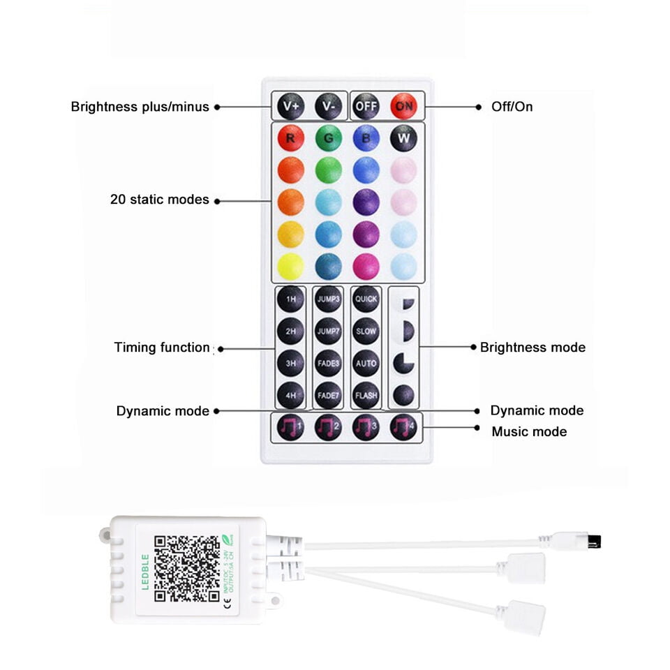 2 BOX OF 100FT LED Strip Lights 5050 RGB Bluetooth Color Change Remote