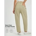 thumbnail image 3 of BALEAF Womens Ankle Barrel Pants Stretch Travel Pants Petite Work Pants Casual Slacks with Pockets Beige 3XL, 3 of 7