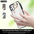 thumbnail image 2 of Allytechgroup 2024 New Trendy Back Case Cover for Apple iPhone 11, Premium PU Leather Luxury Design with Ring Holder Stand Bracket Bumper Shockproof Phone Case for Girls Women, White, 2 of 8
