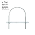 thumbnail image 3 of Round U-Bolts 4 Set 116mm Inner Width 163mm Length M6 with Nuts and Plates, 3 of 5