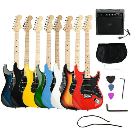 Zimtown Beginners 39" New 6 String Electric Guitar + Amplifier + Guitar Bag + Guitar Strap + Tool 8 Color